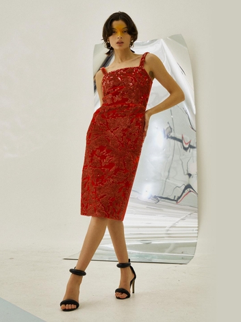 Square Neckline Pencil Dress