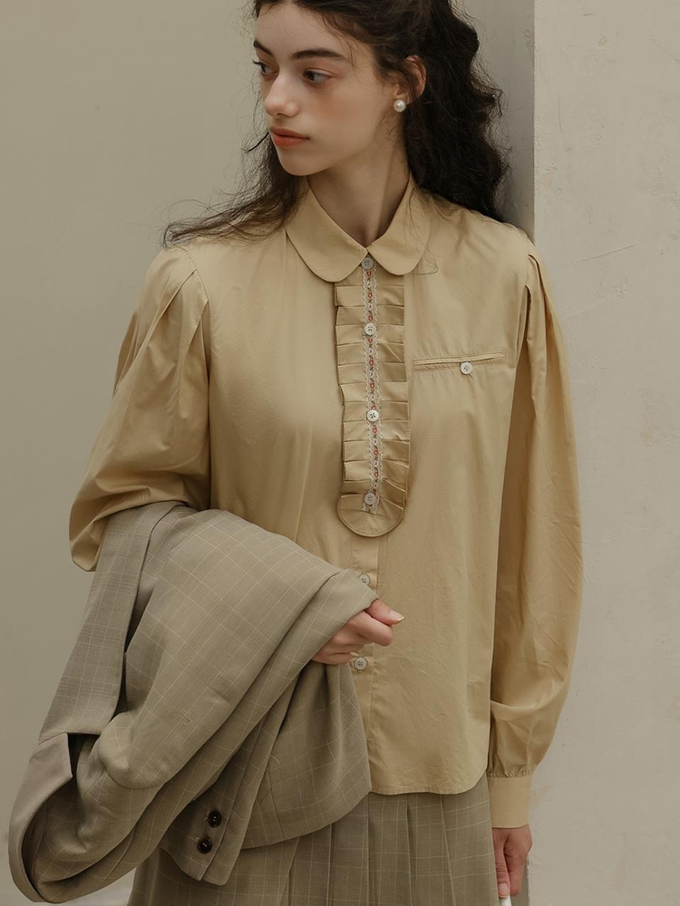 DD_Beige detachable shirt