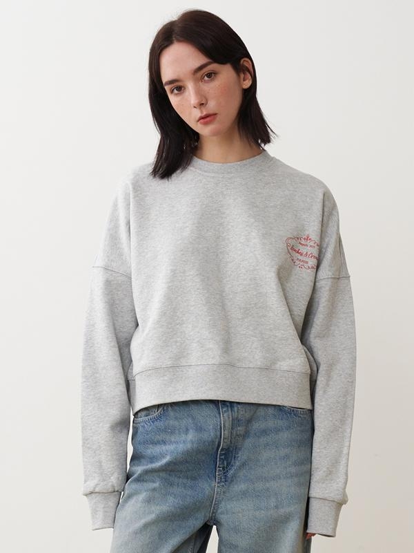 [CROP FIT]Depuis 1975 SWEAT SHIRT-GRAY