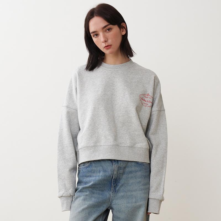 [CROP FIT]Depuis 1975 SWEAT SHIRT-GRAY