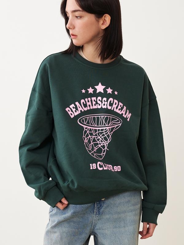 1990 BASKETBALL CLUB SWEAT SHIRT-DARK GREEN