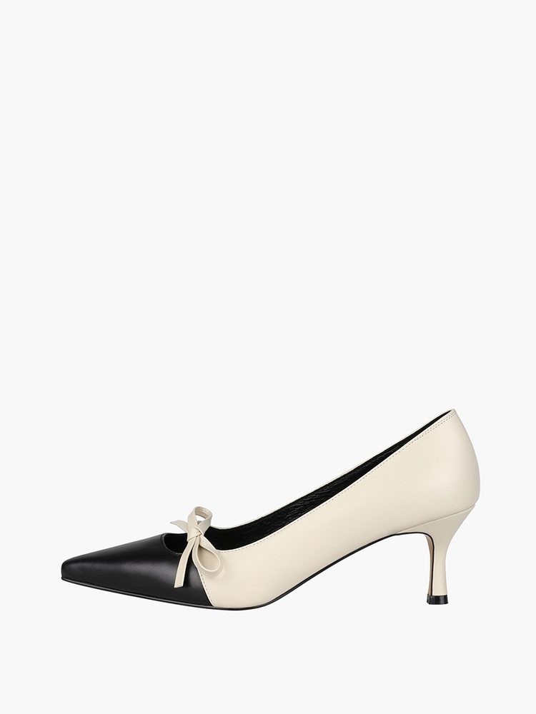 Grace Pumps - Cream+Black