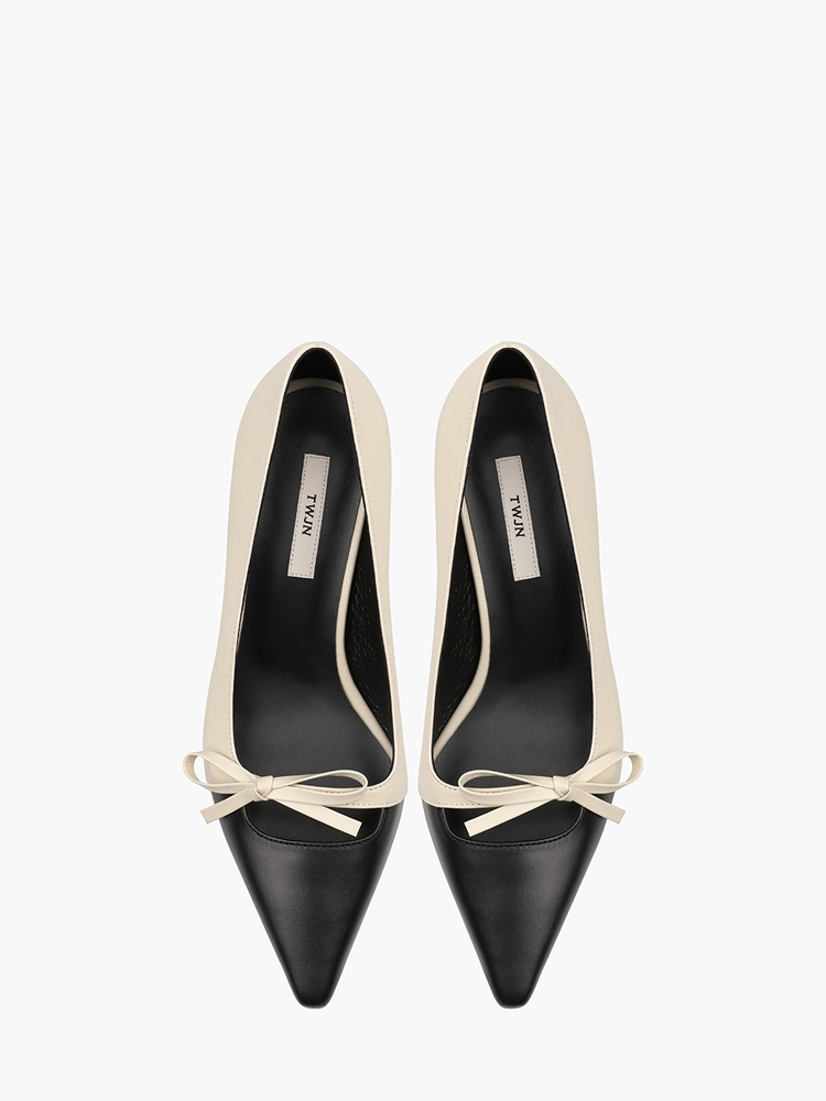 Grace Pumps - Cream+Black