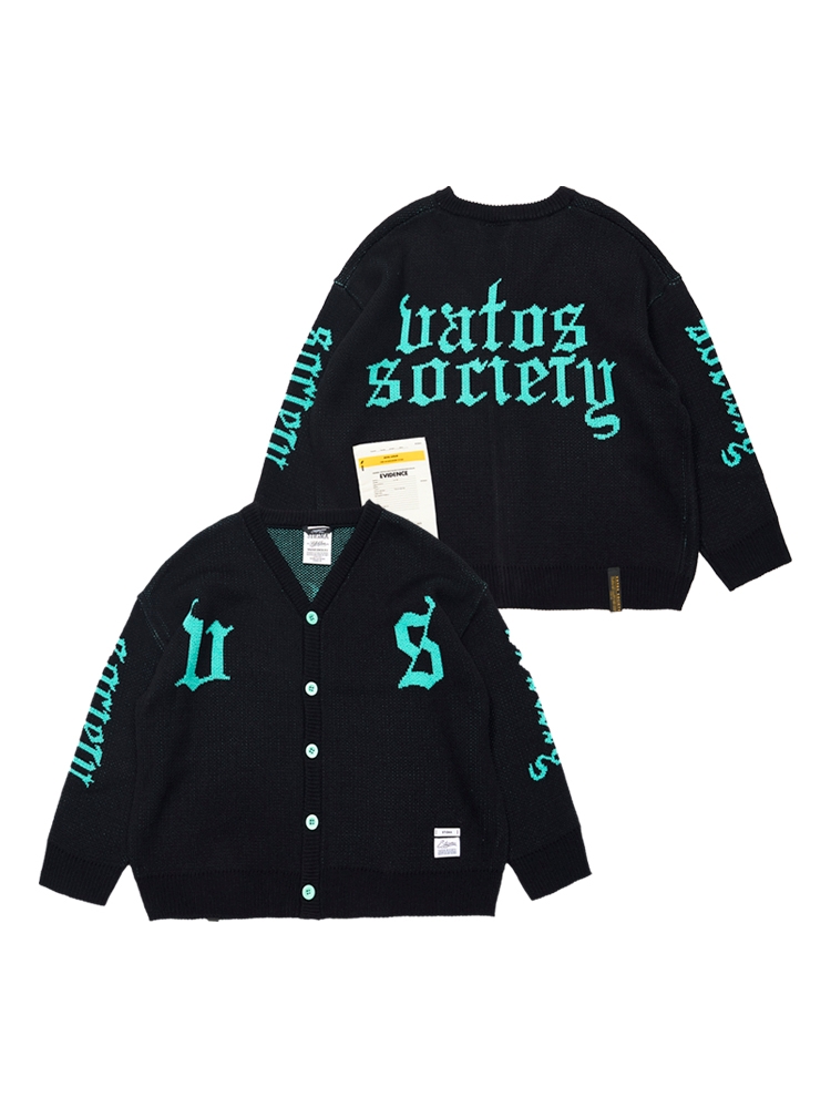 OLD LETTER OVERSIZED CARDIGAN BLACK