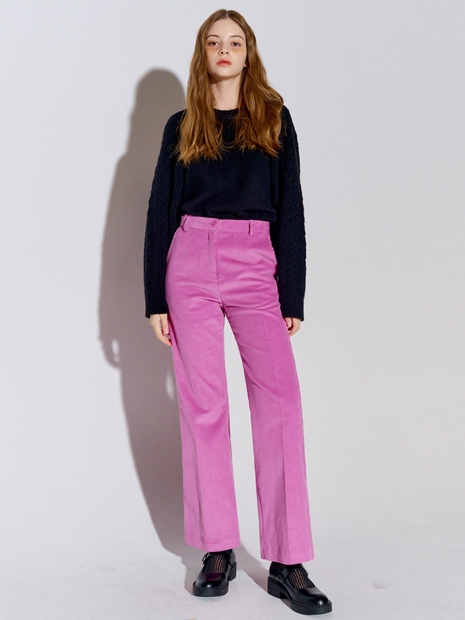 Coturoy Long Bootcut Pants Pink