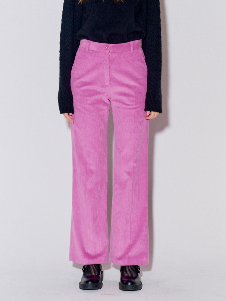 Coturoy Long Bootcut Pants Pink