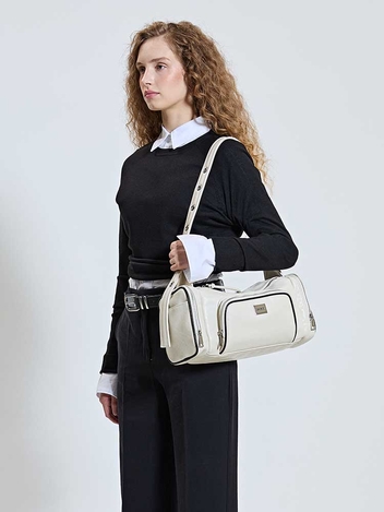 Gym Pocket Leather Bag_CREAM