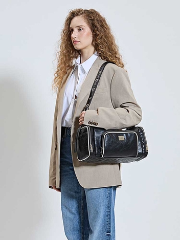 Gym Pocket Leather Bag_BLACK