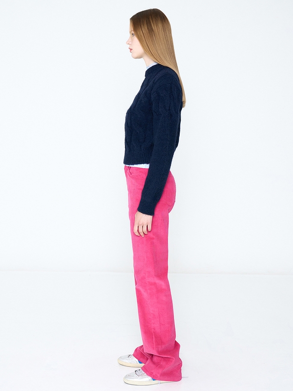 SUNDAY CROP ROUND NECK KNIT DARK NAVY