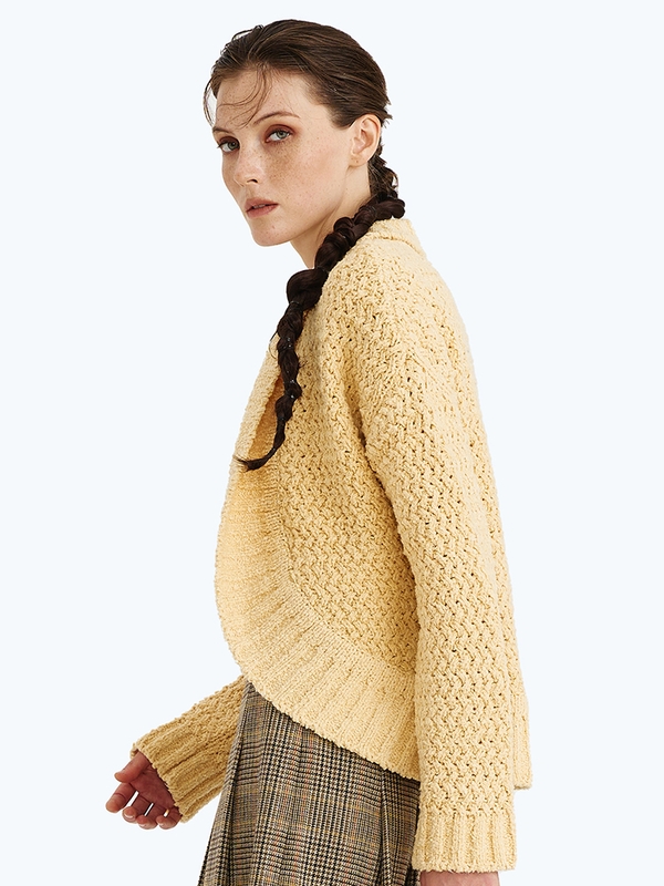 THE WAVE TEXTURED CARDIGAN SAND