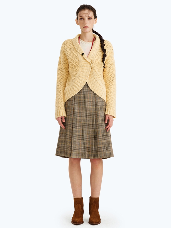 THE WAVE TEXTURED CARDIGAN SAND