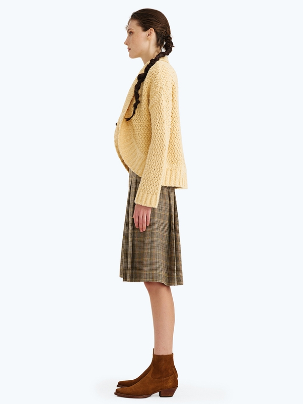 THE WAVE TEXTURED CARDIGAN SAND