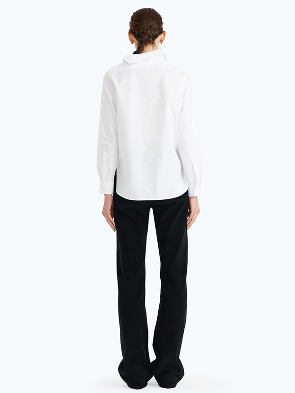 CLASPS DIAGONAL OPEN NECK SHIRTS WHITE