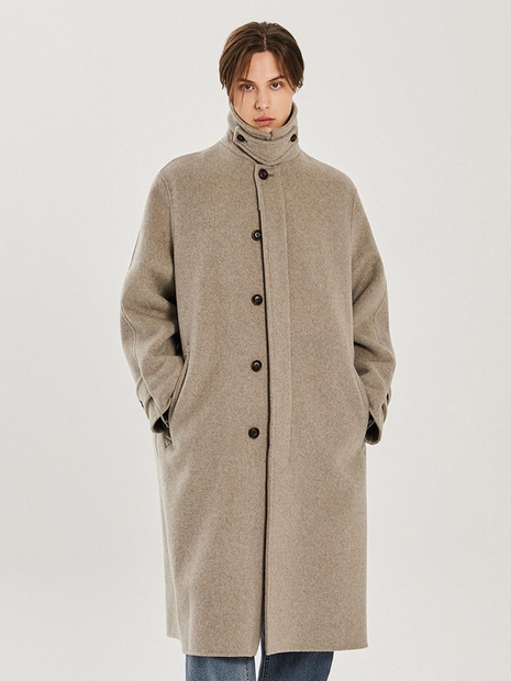 23 FW 남여공용 세미 오버핏 발마칸 코트 (M-BEIGE)