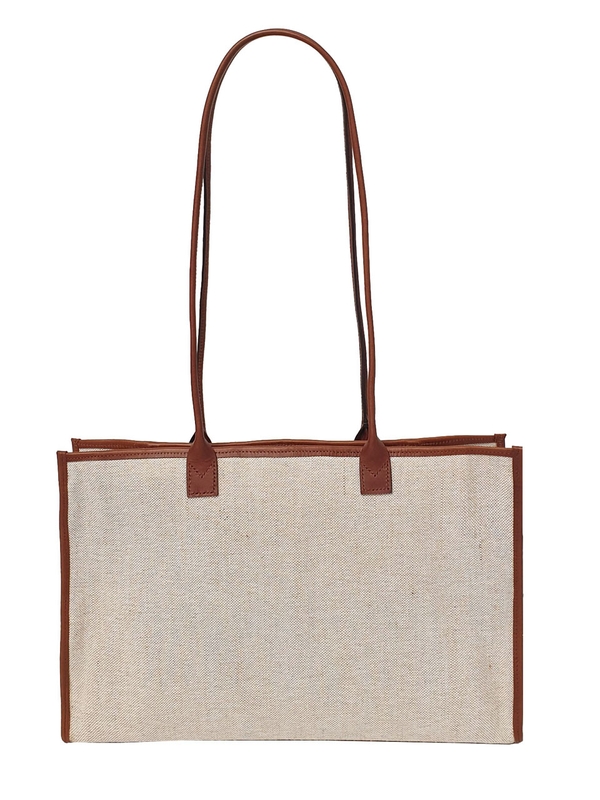 Daily Shoulder Oblong (Leather & Canvas) Lsize / Brown