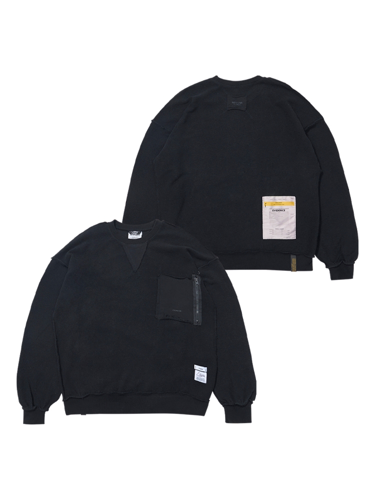 INSIDEOUT OVERSIZED BIO-WASHED  CREWNECK V2 BLACK