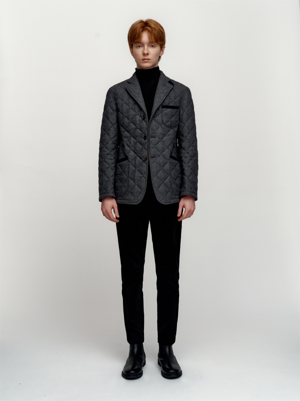 Wool Quilting Blazer_Grey