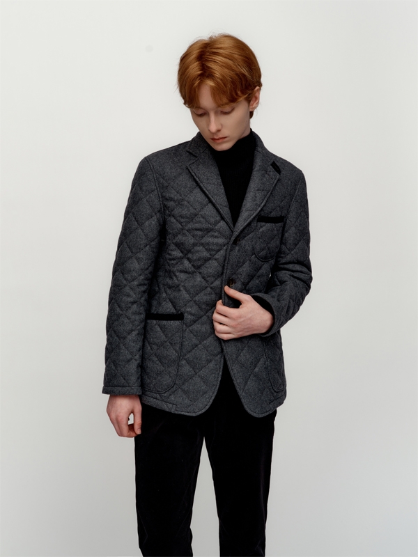 Wool Quilting Blazer_Grey