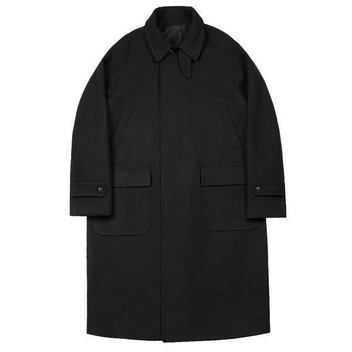 Bonheur Wool Balmacaan Coat (Black)