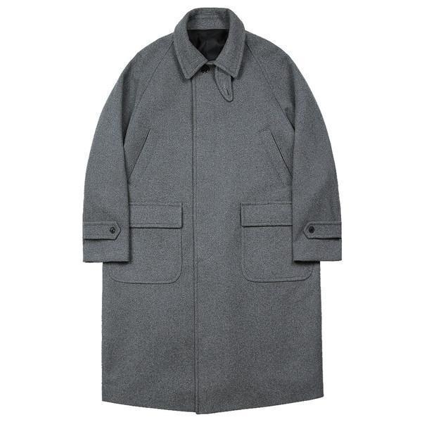 Bonheur Wool Balmacaan Coat (Gray)