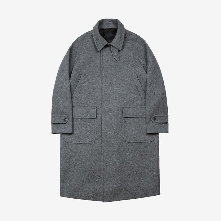 Bonheur Wool Balmacaan Coat (Gray)