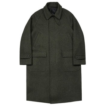 Bonheur Wool Balmacaan Coat (Khaki)