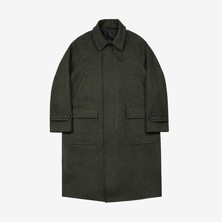 Bonheur Wool Balmacaan Coat (Khaki)