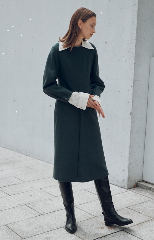 [NUVO10 누보텐]solid round neck wool dress VWOPLK0100