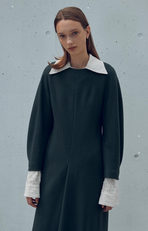 [NUVO10 누보텐]solid round neck wool dress VWOPLK0100