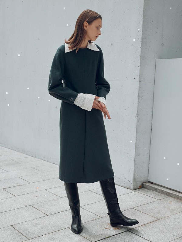 [NUVO10 누보텐]solid round neck wool dress VWOPLK0100