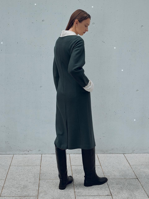 [NUVO10 누보텐]solid round neck wool dress VWOPLK0100