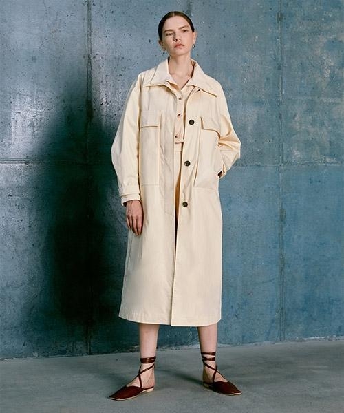 [NUVO10 누보텐]wide collar belted trench coat VWTCKI0100