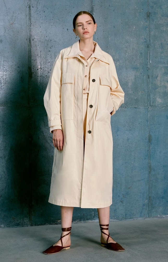 [NUVO10 누보텐]wide collar belted trench coat VWTCKI0100