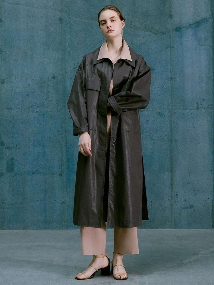 [NUVO10 누보텐]wide collar belted trench coat VWTCKI0100