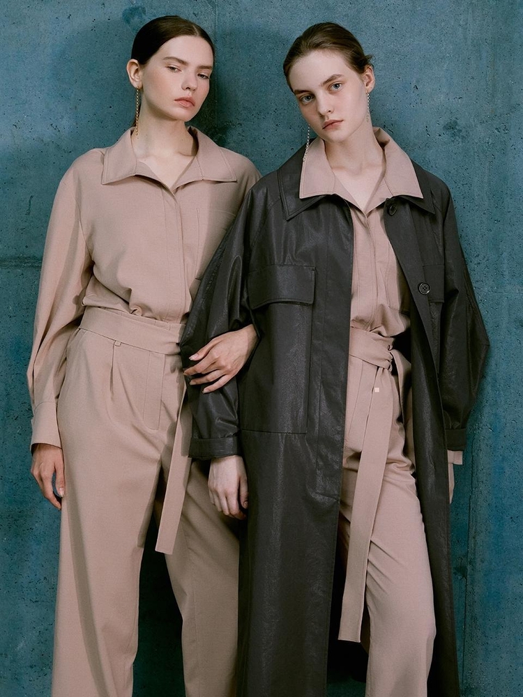 [NUVO10 누보텐]wide collar belted trench coat VWTCKI0100