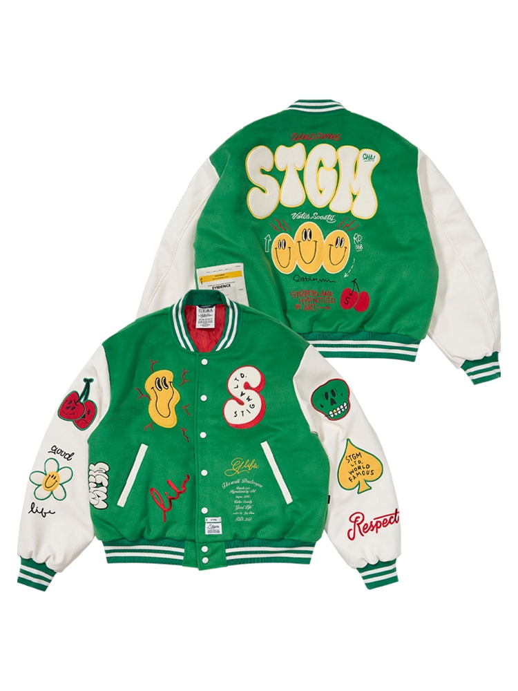 STGM OVERSIZED VARSITY JACKET GREEN