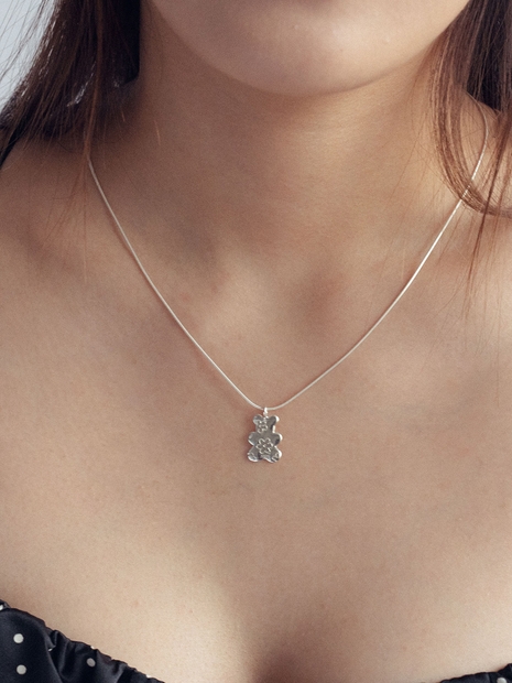 Bear silver necklace