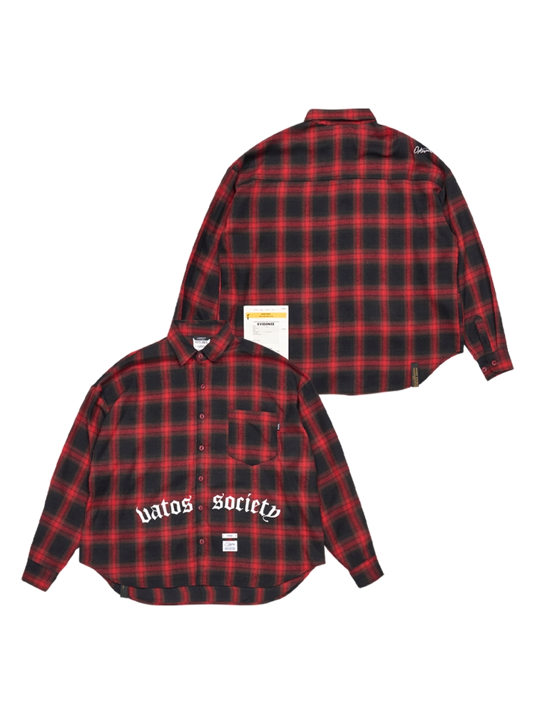 VATOS OVERSIZED LONG SLEEVES SHIRTS RED