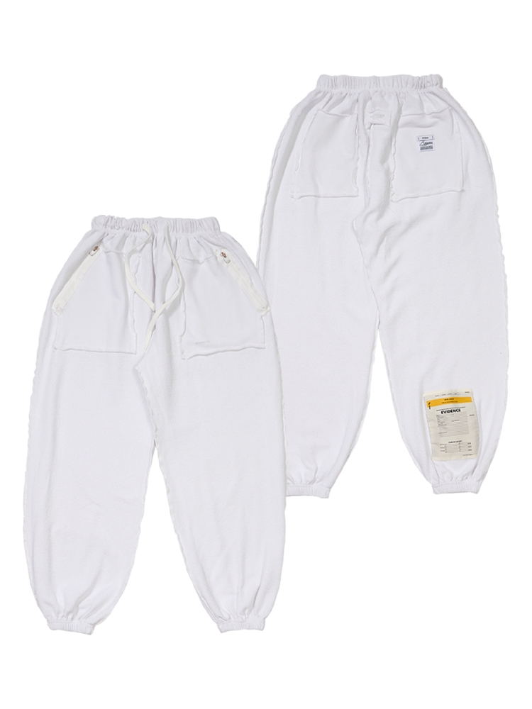 INSIDEOUT BIO-WASHED WIDE JOGGER PANTS WHITE