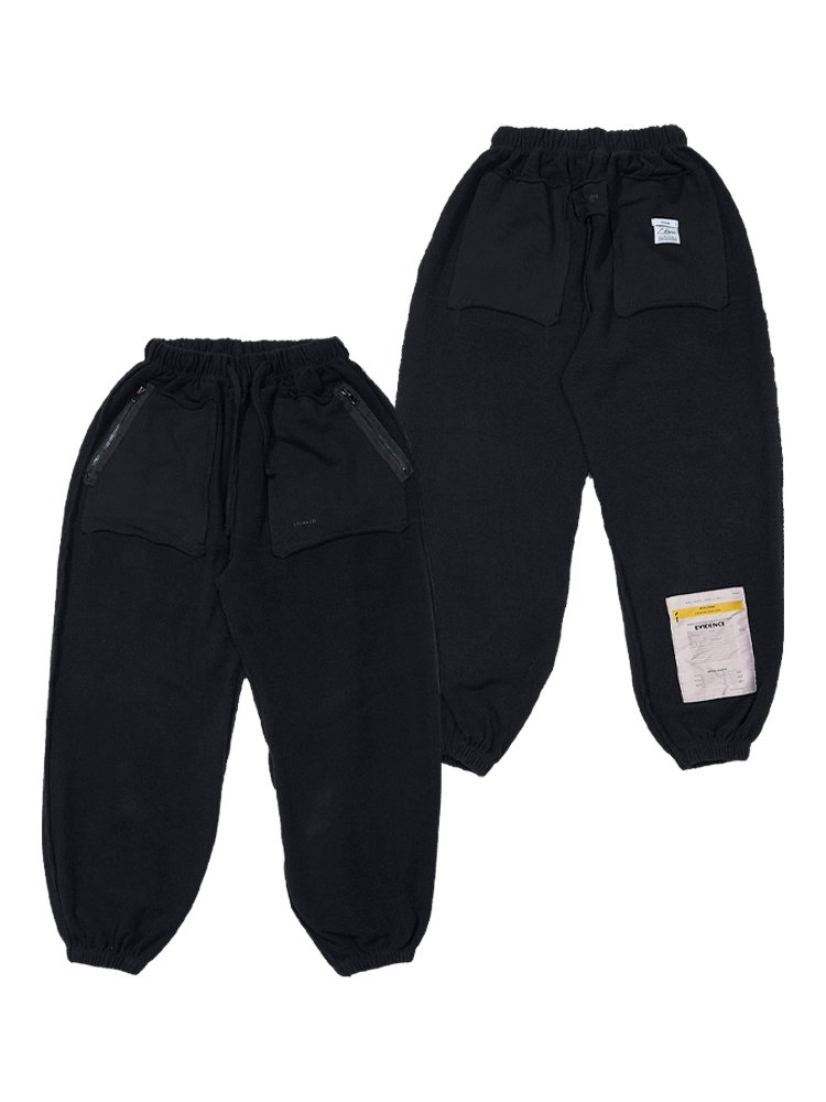 INSIDEOUT BIO-WASHED WIDE JOGGER PANTS BLACK