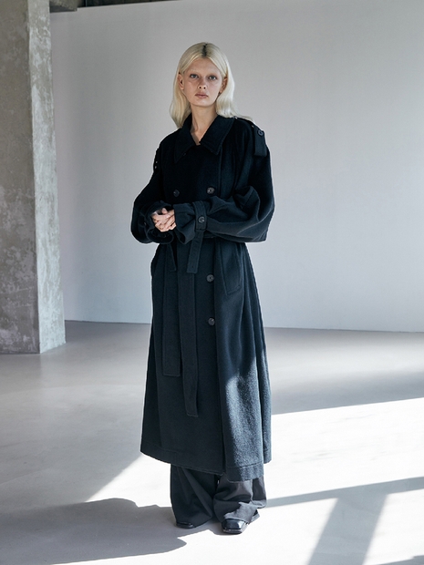 Lloyd oversized cashmere trench coat _ Black