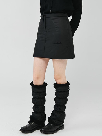 로고 자수 윈터 패딩스커트 BLACK