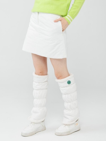 로고 자수 윈터 패딩스커트 WHITE