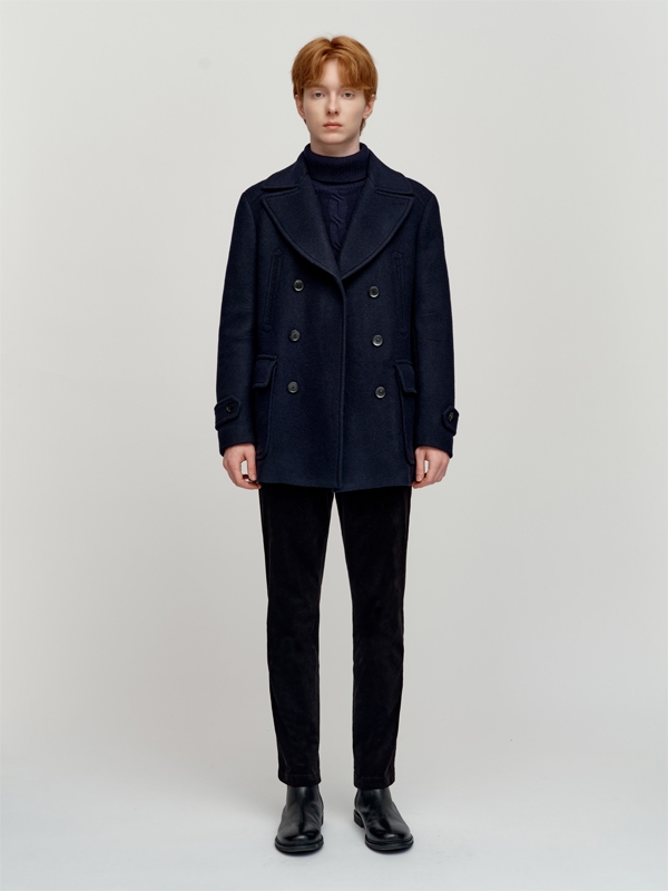 Double Breast Wool Peacoat_Navy