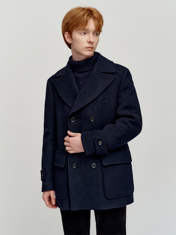 Double Breast Wool Peacoat_Navy