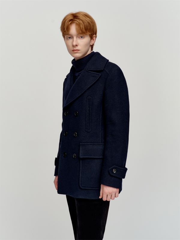 Double Breast Wool Peacoat_Navy