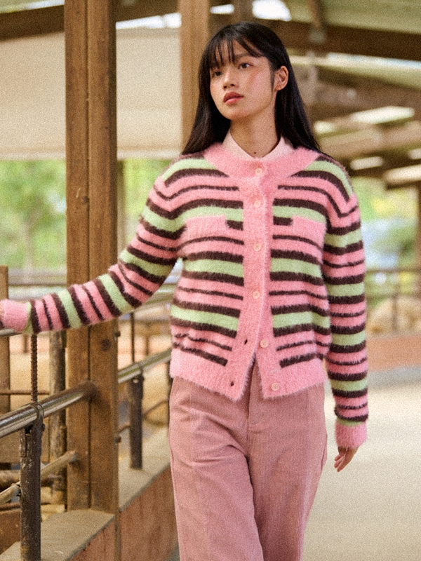 Stripe Mohiar Cardigan