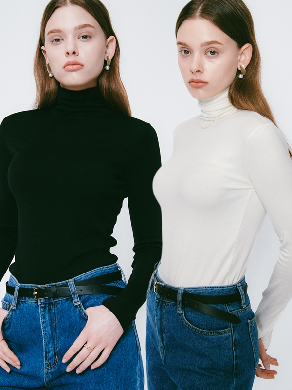 [1+1] Lossy Turtle Neck Pola Knit