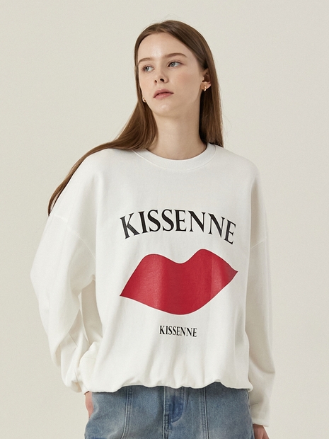 LIP SYMBOL GRAPHIC SWEAT SHIRTS [IVORY]