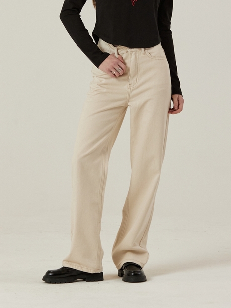 COTTON TWILL PANTS [IVORY]